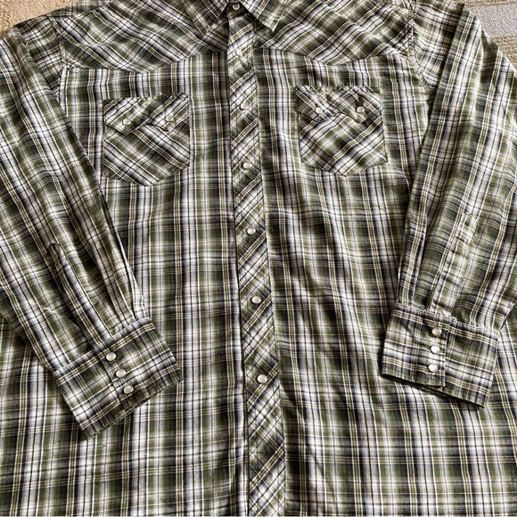 Wrangler Western Fashion Pearl Snap Button Up Shirt Men's Size 2XL Long Sleeve - Picture 2 of 8